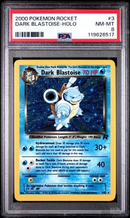 2000 POKEMON ROCKET #3 DARK BLASTOISE-HOLO PSA 8