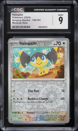 2024 Pokemon SV Surging Sparks Reverse Holo Helioptile #154 CGC 9 MINT