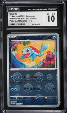 2023 Pokemon Japanese Scarlet & Violet 151 Poke Ball Reverse Holo Squirtle #7 CGC 10 GEM MINT