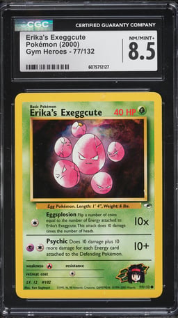 2000 Pokemon Gym Heroes Erika's Exeggcute #77 CGC 8.5 NM-MT+