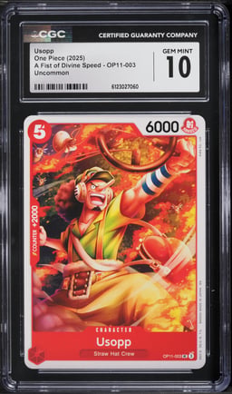 2025 One Piece A Fist of Divine Speed Usopp #OP11-003 CGC 10 GEM MINT