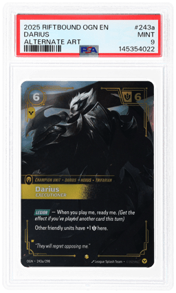 2025 Riftbound: League of Legends Origins Alternate Art Darius #243a PSA 9