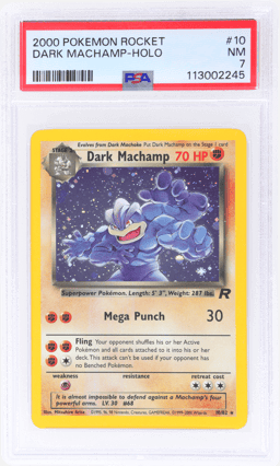 2000 Pokemon Team Rocket Holo Dark Machamp #10 PSA 7