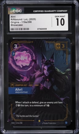 2025 Riftbound League Of Legends LoL Origins Ahri #119a CGC 10 GEM MINT
