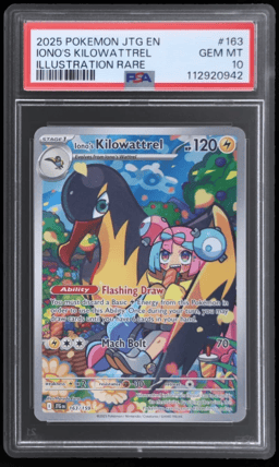 2025 Pokemon Scarlet and Violet Journey Together Illustration Rare Iono's Kilowattrel #163 PSA 10