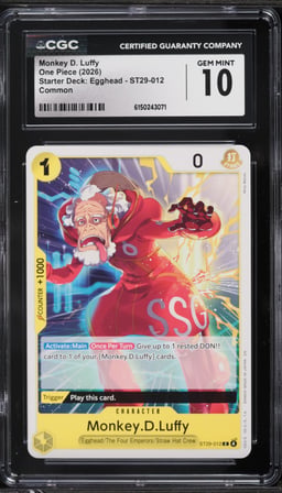 2026 One Piece Starter Deck Egghead Monkey D. Luffy #ST29-012 CGC 10 GEM MINT