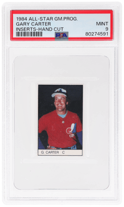 1984 All-Star Game Program Inserts Hand Cut Gary Carter PSA 9