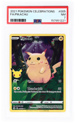 2021 Pokemon Sword and Shield Celebrations Pikachu #005 PSA 7