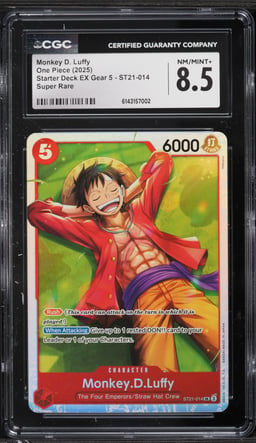 2025 One Piece Starter Deck EX Gear 5 SR Monkey D. Luffy #ST21-014 CGC 8.5 NM-MT+