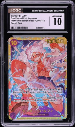 2024 One Piece Japanese Premium Booster Best SEC Monkey D. Luffy #OP05-119 CGC 10 GEM MINT