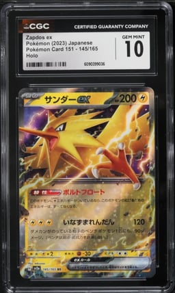 2023 Pokemon Japanese Scarlet & Violet 151 Zapdos ex #145 CGC 10 GEM MINT