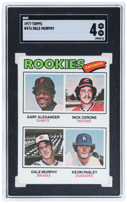 1977 Topps Dale Murphy/Gary Alexander/Kevin Pasley/Rick Cerone Rookie Catchers #476 SGC 4