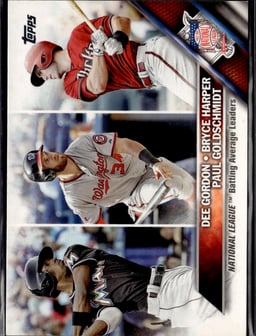 2016 2015 National League Batting Average Leaders: Paul Goldschmidt / Dee Gordon / Bryce Harper #338 Topps