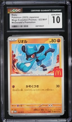 2025 Pokemon Japanese Mega Evolution McDonald's Promo Riolu #22 CGC 10 GEM MINT