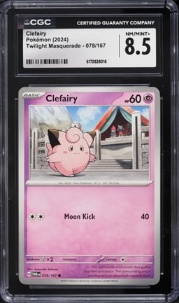 2024 Pokemon Twilight Masquerade Clefairy #078 CGC 8.5 NM-MT+