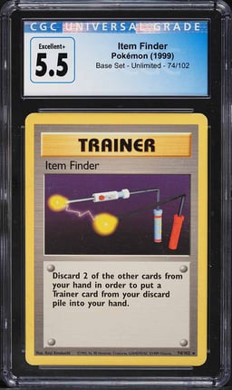 1999 Pokemon Base Set Item Finder #74 CGC 5.5 EX+