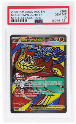 2026 Pokemon Ascended Heroes Mega Attack Rare Mega Hawlucha Ex #268 PSA 10