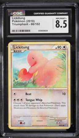 2010 Pokemon Triumphant Lickitung #66 CGC 8.5 NM-MT+