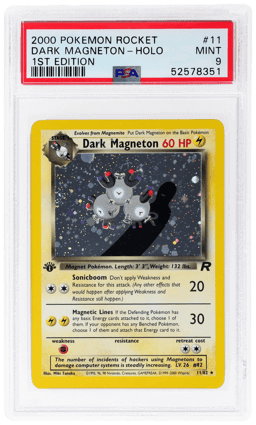 2000 Pokemon Team Rocket 1st Edition Holo Dark Magneton #11 PSA 9