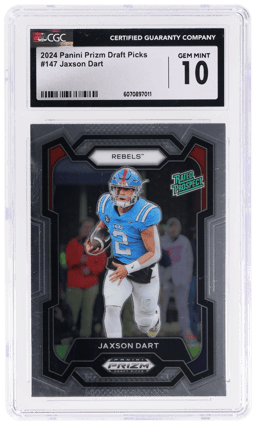 2024 Panini Prizm Draft Picks Rated Prospect Jaxson Dart #147 CGC 10