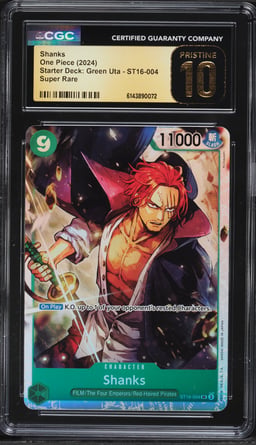 2024 One Piece Starter Deck Green Uta SR Shanks #ST16-004 CGC 10 PRISTINE