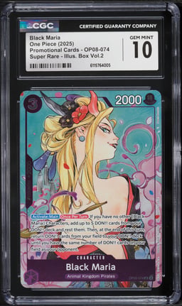 2025 One Piece Promo Cards Illustration Box Volume 2 SR Black Maria #OP08-074 CGC 10 GEM MINT