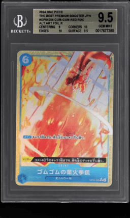 2024 One Piece the Best Premium Booster Japanese Alternate Art Gum-Gum Red Roc BGS 9.5
