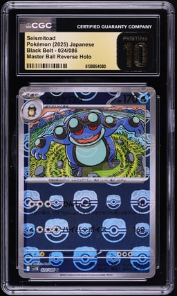 2025 Pokemon Japanese SV Black Bolt Master Ball Reverse Holo Seismitoad #24 CGC 10 PRISTINE