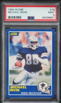 1989 Score Football Michael Irvin ROOKIE #18 PSA 9 MINT