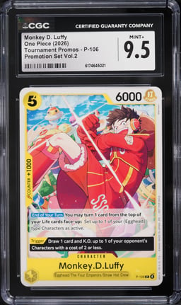 2026 One Piece Tournament Promo Set Volume 2 Monkey D. Luffy #P-106 CGC 9.5 MINT+