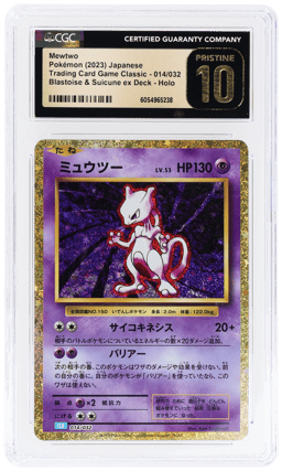 2023 Pokemon Card Game Classic Blastoise and Suicune Ex Deck Japanese Holo Mewtwo #014 CGC PRI