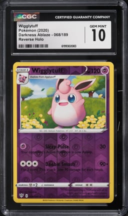 2020 Pokemon Sword & Shield Darkness Ablaze Reverse Holo Wigglytuff #068 CGC 10 GEM MINT