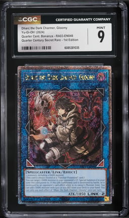 2024 Yu-Gi-Oh! RA03 1st Ed Quarter Century Secret Rare Dharc Dark Charmer Gloomy #RA03 CGC 9