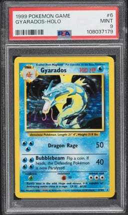 1999 Pokemon Base Set Holo Gyarados #6 PSA 9 MINT