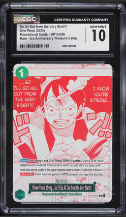 2025 One Piece 3rd Treasure Manga Alt Art Go All Out From The Very Start!!! CGC 10 GEM MINT