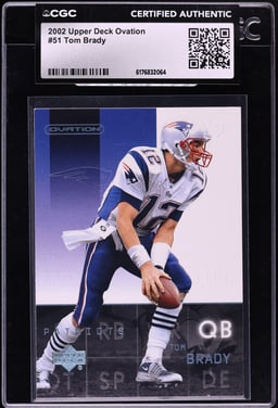 2002 Upper Deck Ovation Tom Brady #51 CGC AUTH