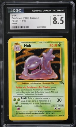 2000 Pokemon Fossil Holo Muk #13 CGC 8.5 NM-MT+
