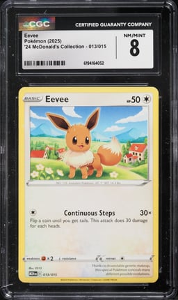 2025 Pokemon Scarlet & Violet McDonald's Collection Eevee #13 CGC 8 NM-MT