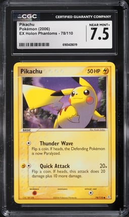 2006 Pokemon EX Holon Phantoms Pikachu #78 CGC 7.5 NRMT+