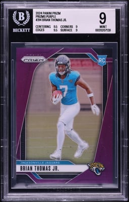 2024 Panini Prizm Purple Brian Thomas Jr. ROOKIE /125 #314 BGS 9 MINT