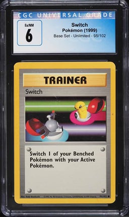 1999 Pokemon Base Set Switch #95 CGC 6 EXMT