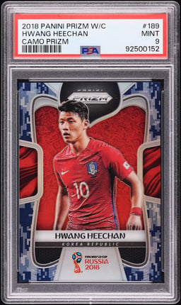2018 Panini Prizm World Cup Camo Hwang Heechan /20 #189 PSA 9 MINT