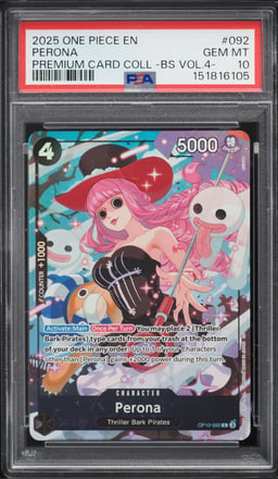 2025 One Piece Premium Best Selection Vol 4 Alt Art Perona #OP10-092 PSA 10 GEM MINT