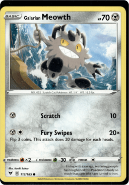 2020 Galarian Meowth #112 Vivid Voltage
