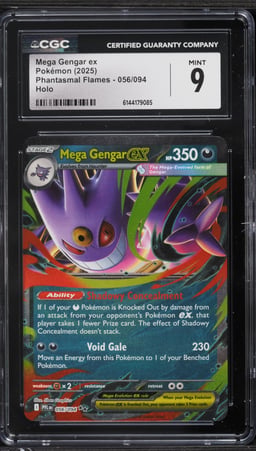 2025 Pokemon Mega Evolution Phantasmal Flames Holo Mega Gengar EX #56 CGC 9 MINT