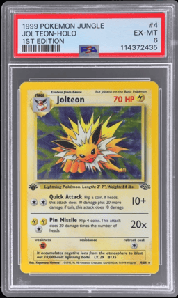 1999 Pokemon Jungle 1st Edition Holo Jolteon #4 PSA 6