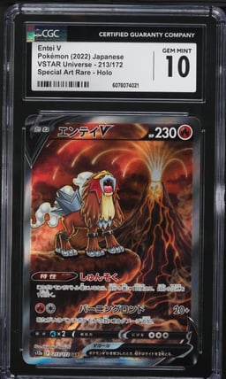 2022 Pokemon Japanese SWSH VSTAR Universe SAR Entei V #213 CGC 10 GEM MINT