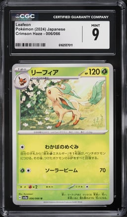 2024 Pokemon Japanese Scarlet & Violet Crimson Haze Leafeon #006 CGC 9 MINT