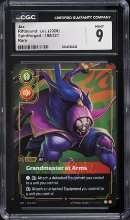 2026 Riftbound League Of Legends LoL Spiritforged Jax #193 CGC 9 MINT