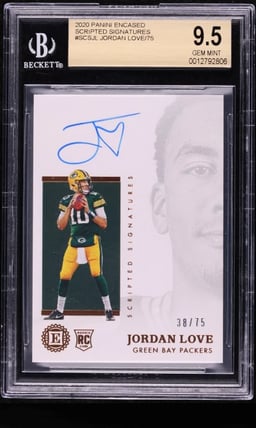 2020 Panini Encased Scripted Jordan Love ROOKIE AUTO /75 #SCS-JL BGS 9.5 GEM